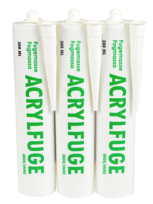 Akrylfugemasse hvit 3 x 300 ml